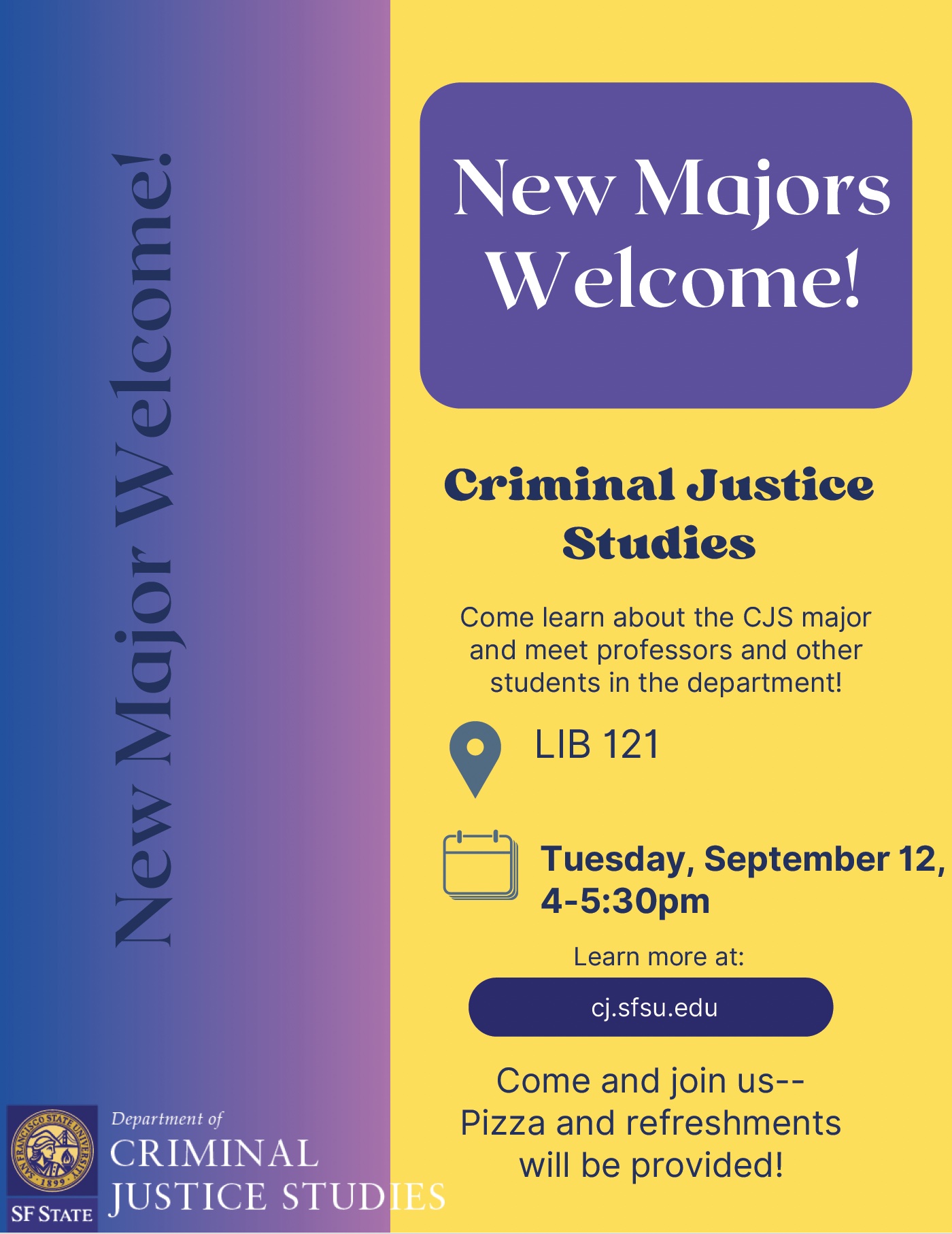 New majors welcome