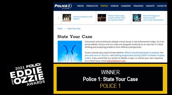 Police 1 screen capture of website "State Your Case"