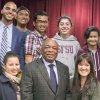 Willie L. Brown, Jr. standing will SF State students